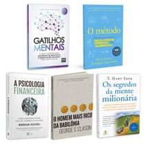 Kit 5livros, Gatilhos Mentais, Psicologia Financeira, Homem Mais Rico da Babilônia, Segredos da Mente Milionária, O Método