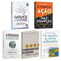 Kit 5livros, Gatilhos Mentais, Psicologia Financeira, Homem Mais Rico da Babilônia, Segredos da Mente Milionária, O Poder da Ação nas Finanças