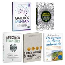 Kit 5livros, Gatilhos Mentais, Psicologia Financeira, Homem Mais Rico da Babilônia, Segredos da Mente Milionária, O Poder do Subconsciente