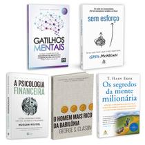 Kit 5livros, Gatilhos Mentais, Psicologia Financeira, Homem Mais Rico da Babilônia, Segredos da Mente Milionária, Sem Esforço - DVS, HarperCollins, Sextante