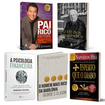 Kit 5livros, Pai Rico, Pai Pobre,Psicologia Financeira,Homem Mais Rico,Mais Esperto Que o Diabo,O Rei Dos Dividendos - Citadel, Sextante, Altas Books, HarperCollins