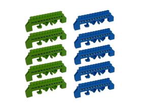 Kit 5pç Barramentos Terra E Neutro 12 Lugares Para Trilho Din Kit 5pç Barramentos Terra E Neutro 12 Lugares Para Trilho Din