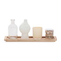 Kit 5pçs vasos bandeja e porta velas mart Kit 5pçs vasos bandeja e porta velas mart