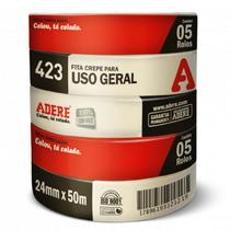 Kit 5RL Fita Crepe 24x50 423 Uso Geral Tapefix - Adere Kit 5RL Fita Crepe 24x50 423 Uso Geral Tapefix - Adere