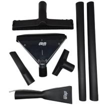 Kit 5un Bocal Preto e 2un Extensor Plástico Compatível com Aspirador Lavor Wash VAC14