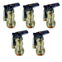 Kit 5un Isqueiro Maçarico Taue DHJ-7 Recarregável Gás Ultra Chama Portátil