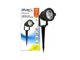 Kit 5un Luminaria Led Espeto Para Jardim 5w Branco Quente 3000k - Galaxy