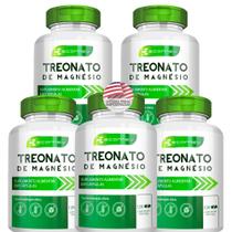 Kit 5Un Magnesio L Treonato Puro Alta Absorção 500mg 120Cáps Ecomev