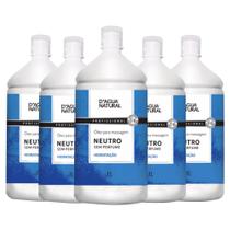 Kit 5UN óleo para massagem corporal neutro 1LT dágua natural