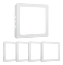 KIT 5un Painel de 12w LED plafon sobrepor quadrado 6500K (Branco Frio ) - PRIMOLUZ
