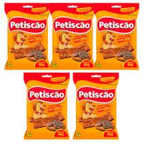 Kit 5un Petisco Petiscao Bifinho Tablete Para Cães Sabor Carne 60g