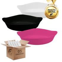 Kit 5un Petisqueira Canoa Oval Plástico Petico Frios Salgadinho