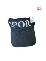 Kit 5un Viseira Chapeu Preta Esportiva Fitness Corrida Praia Kit 5un Viseira Chapeu Preta Esportiva Fitness Corrida Praia