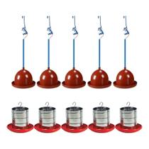 Kit 5unds Bebedouro Pendular + Comedouro 5kg Frango/galinha