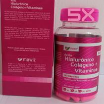 Kit 5x Ácido Hialurônico com Colágeno + Vitaminas - 60 Cápsulas / 500mg Muwiz
