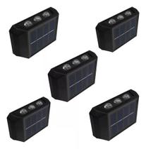 Kit 5x Arandela Luminária Lâmpada 6 Luz Led De Parede Sensor Solar Kit 5x Arandela Luminária Lâmpada 6 Luz Led De Parede Sensor Solar