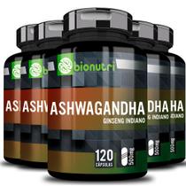 Kit 5x Ashwaganda Ginseng Índiano Natural 120 Cápsulas Bionutri