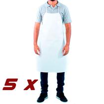 Kit 5x Avental Cozinha Açougue Napa 1,20m X 65cm Impermeável Cor Branco Kit 5x Avental Cozinha Açougue Napa 1,20m X 65cm Impermeável Cor Branco
