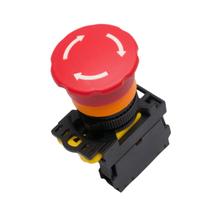 Kit 5x Botão Emergência Máquina Cogumelo C/ Trava 7,5cm