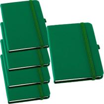 Kit 5x Caderneta de Anotações 9x14cm 80 Fls Pautadas Verde