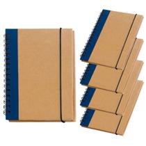 Kit 5x Caderneta de Anotações Ecológica 10x14cm 60 Folhas Sem Pauta Azul