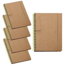 Kit 5x Caderneta de Anotações Ecológica 14x18cm 60 Folhas Sem Pauta Verde Claro