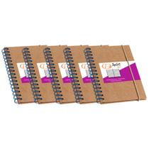 Kit 5x Caderneta de Bolso 10x14cm 60 Folhas Pautadas Guarani TopGet
