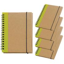 Kit 5X Caderneta Eco 10X14Cm 60 Folhas Sem Pauta Verde Claro