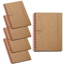 Kit 5X Caderneta Eco 14X18Cm 60 Folhas Pautadas Vermelho