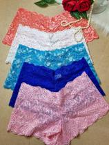 KIT 5x Calcinha Shortinho de Renda Calcinha Caleçon Sexy