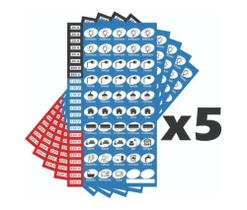 Kit 5x Cartela Adesivo Cd Disjuntor Sinalização Quadro Força