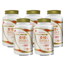Kit 5x Coenzima Q10 100mg + Ômega 3 5x60 cps Flora Nativa