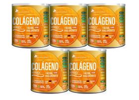 Kit 5x Colágeno Ácido Hialurônico suplemento em pó sabor tangerina 250g Flora Nativa
