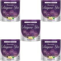 Kit 5X Colágeno Skin - 300g Abacaxi com Hortelã - Sanavita Kit 5X Colágeno Skin - 300g Abacaxi com Hortelã - Sanavita