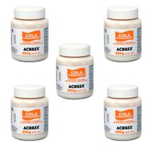 Kit 5x Colas Permanente 250 gramas Acrilex - 16225