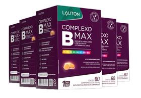Kit 5x Complexo B Max com Vitamina C Zinco 60 cápsulas Lauton