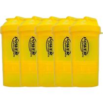 Kit 5X Coqueteleira 2 Doses e porta cápsulas 400ml - Amarela - Power Supplements Kit 5X Coqueteleira 2 Doses e porta cápsulas 400ml - Amarela - Power Supplements