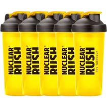 Kit 5X Coqueteleira Nuclear Rush - 600ml Amarela - BodyAction Kit 5X Coqueteleira Nuclear Rush - 600ml Amarela - BodyAction