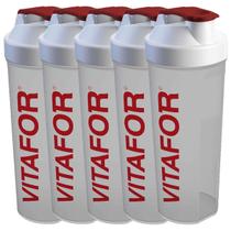Kit 5X Coqueteleira Saúde com Vitafor - 600ml Transparente - Vitafor