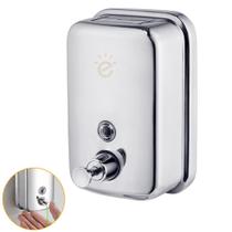 Kit 5x Dispenser Saboneteira Álcool Em Gel Manual Parede Sabonete Líquido Inox 1L