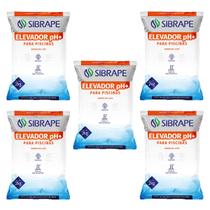 Kit 5x Elevador De Ph Para Piscina Barrilha Sibrape 2 Kg
