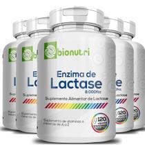 Kit 5x Enzima Lactase 120 Cápsulas 500mg Bionutri - Intolerância a Lactose