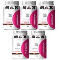 Kit 5X Femini Whey - 900g Chocolate - Max Titanium