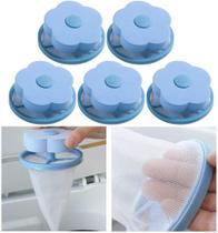 Kit 5x Filtro Coletor de Pelos Flutuante Bolinhas Fiapo Maquina de Lavar