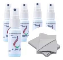 Kit 5x Limpa lentes 25ml + flanelas mágicas para óculos tela de celular tablet e Notebook - Clean up