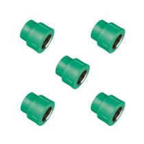 KIT 5x Luva Mista 32 x 1" BSP PPR Verde para Água Quente e Fria AMANCO