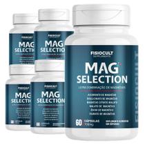 Kit 5x MAG SELECTION 700mg 60 Cápsulas Suplemento Alimentar com 6 Tipos de Magnésio