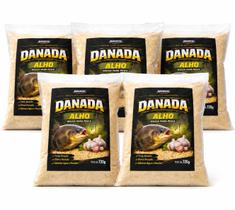 KIT 5x Massa Para Pesca Danada Alho 720g Isca Forte Para Tamba, Pacu e Tambacu