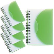 Kit 5X Mini Caderneta 8X11Cm 80 Folhas Sem Pauta Verde Claro
