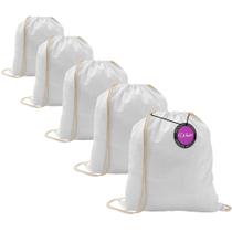 Kit 5x Mochila tipo Saco Gym Sack em Algodão e Poliéster Hand TopGet